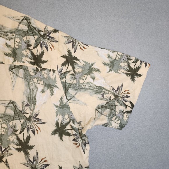 Natural Issue Mens Shirt Beige Floral Hawaiin XL Short Sleeve Button Up - Picture 13 of 16